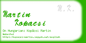 martin kopacsi business card