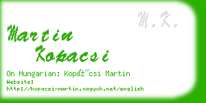 martin kopacsi business card